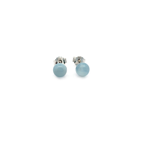 Aquamarine Round 6mm Stud Earrings