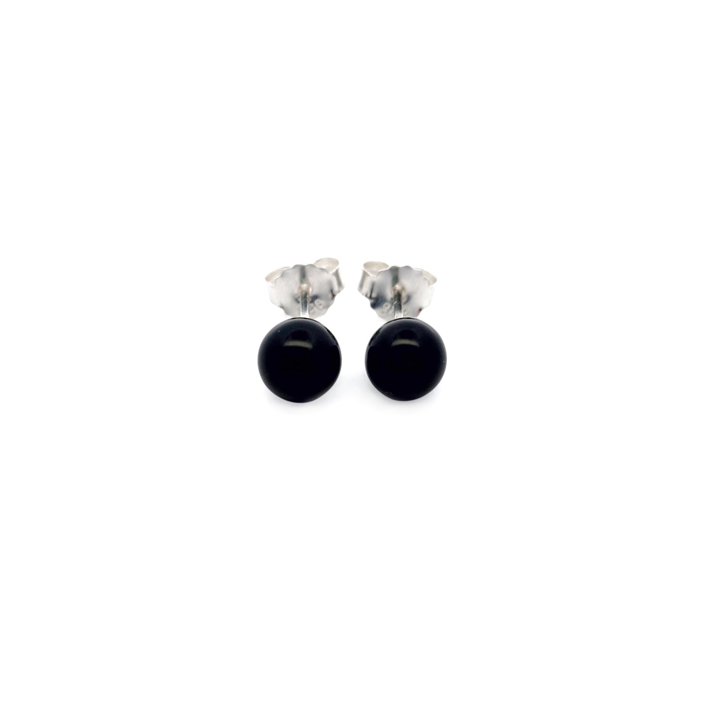 Onyx Round 6mm Stud Earrings