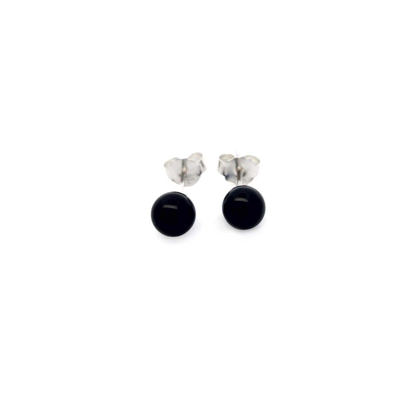 Onyx Round 6mm Stud Earrings
