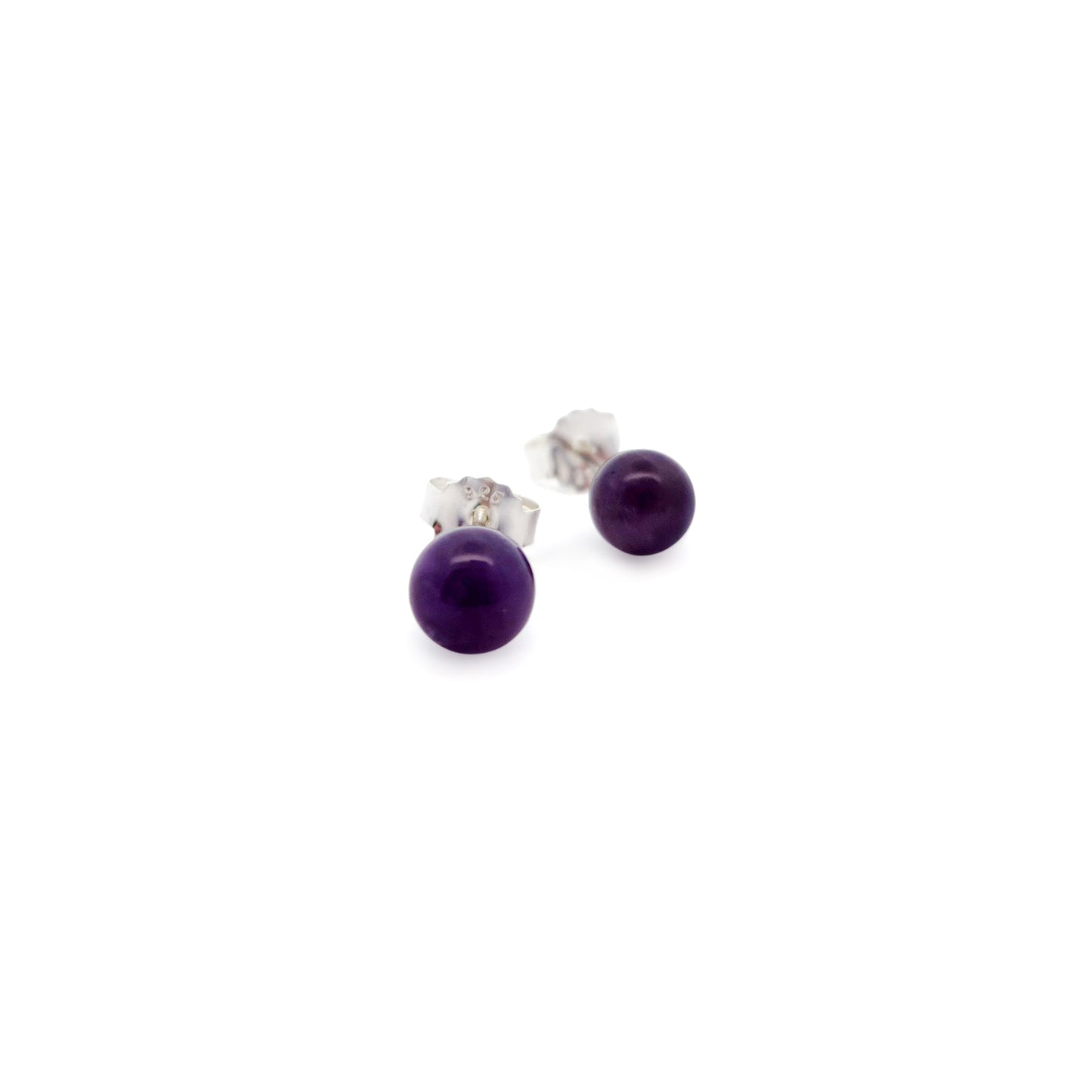 Amethyst Round 6mm Stud Earrings