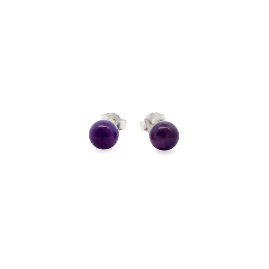 Amethyst Round 6mm Stud Earrings