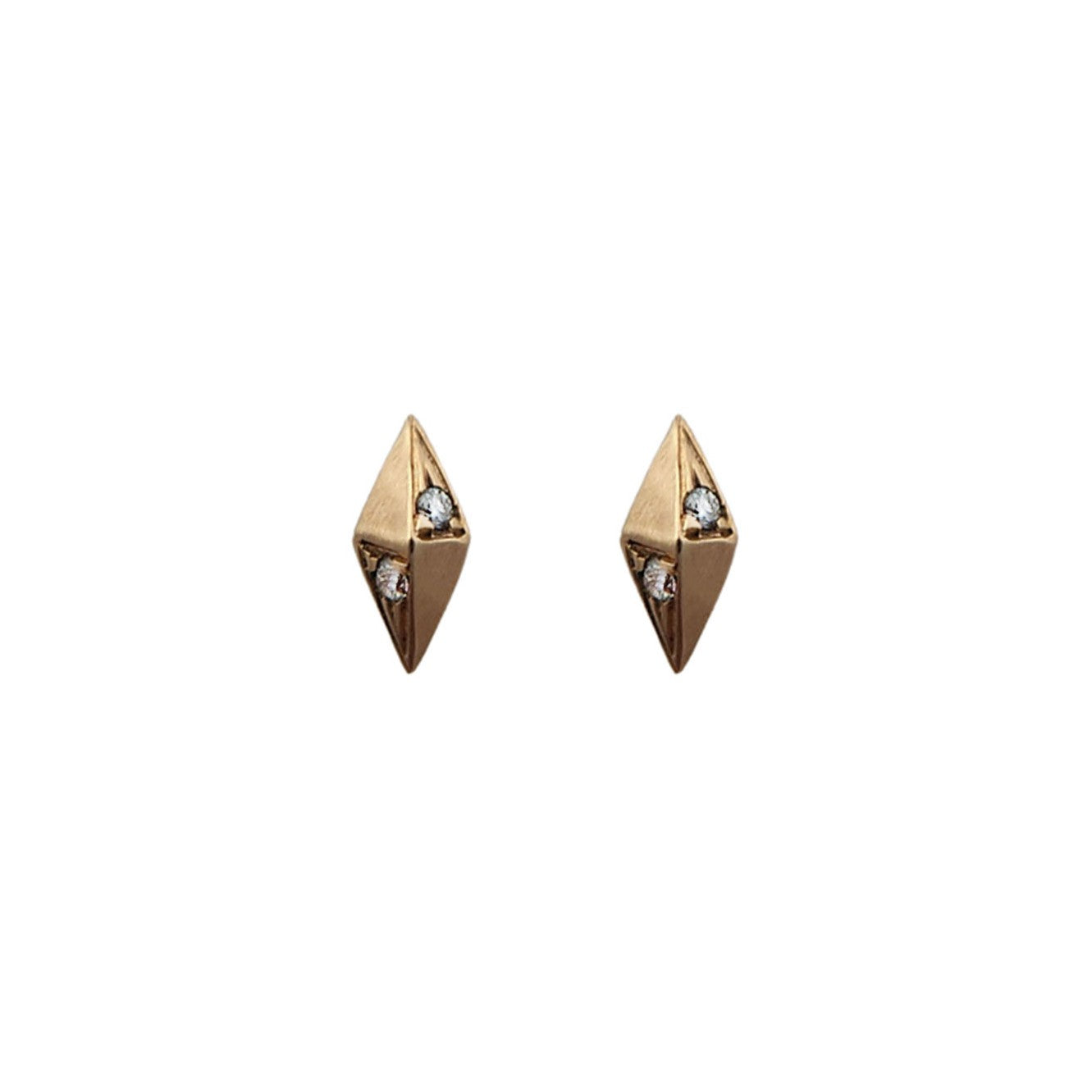 Long Pyramid Diamond Studs