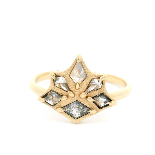 14k Yellow Multi Stone Ring with 0.56cts of Canadian Rose-Cut Diamonds
