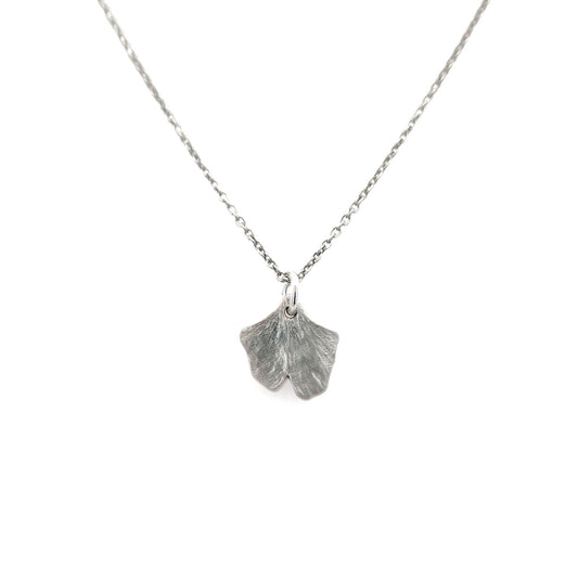 Sterling Silver Tiny Ginkgo Pendant