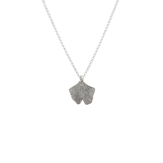 Sterling Silver Tiny Ginkgo Pendant