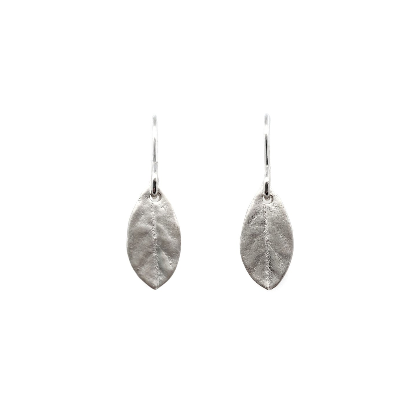 Sterling Silver Tiny Leaf Petal Earrings