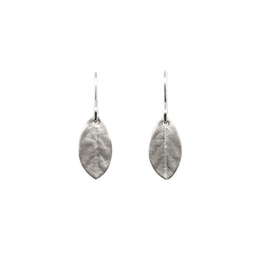 Sterling Silver Tiny Leaf Petal Earrings