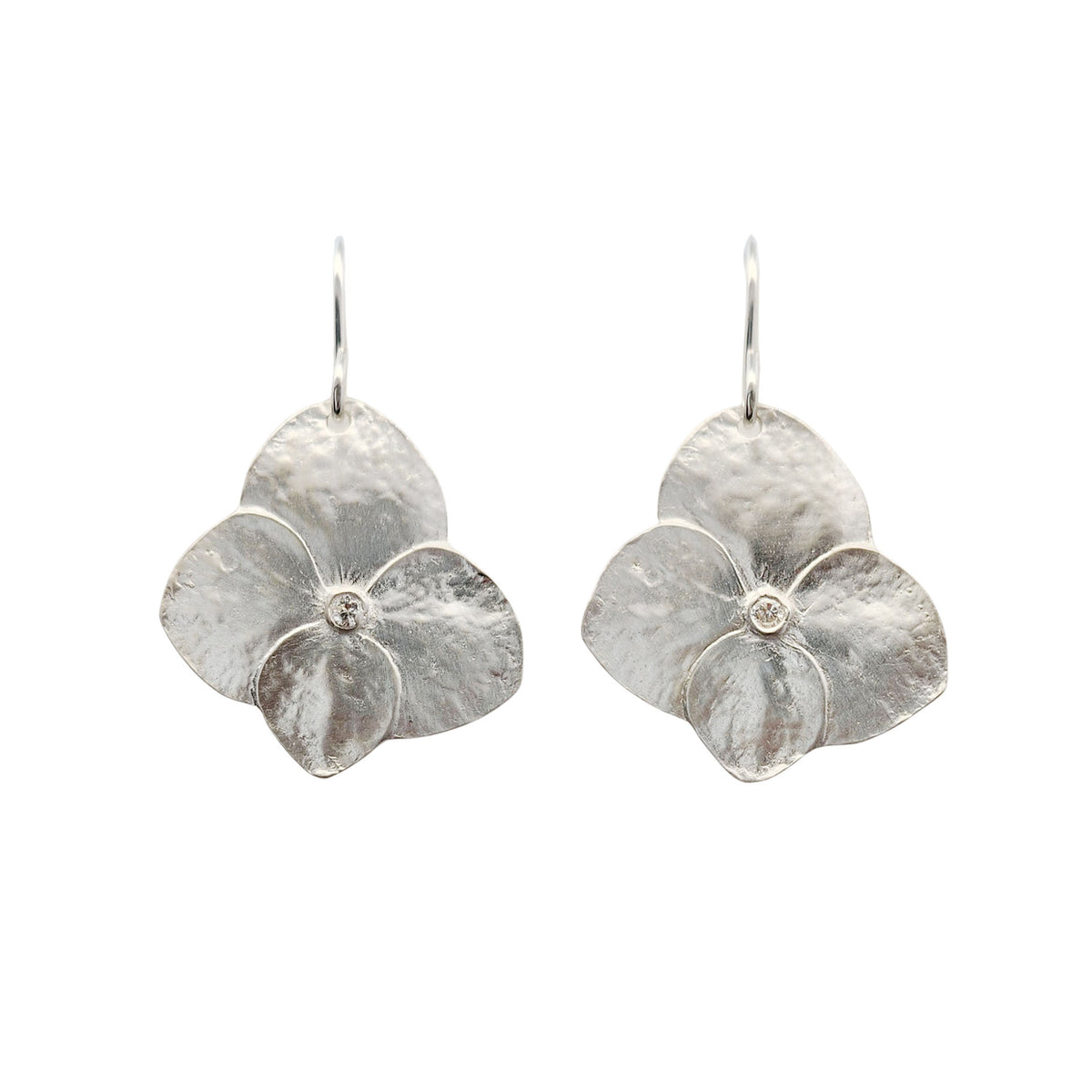 Sterling Silver Large Hydrangea Earrings