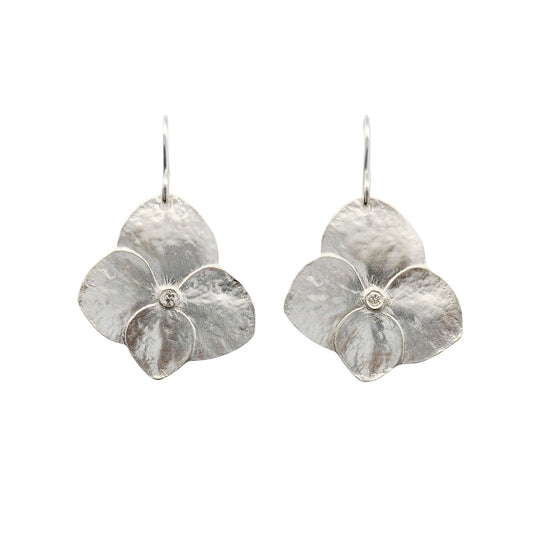 Sterling Silver Large Hydrangea Earrings