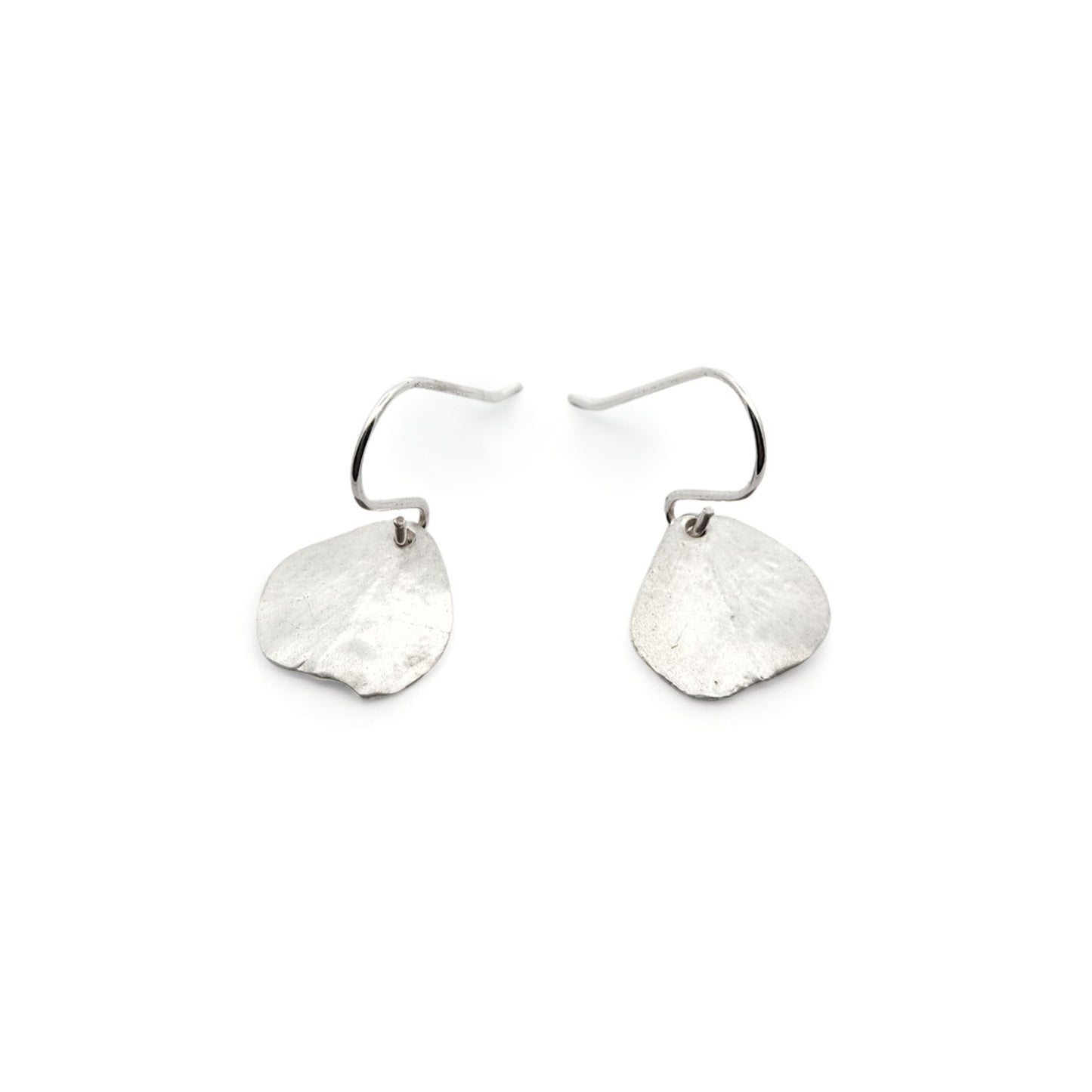 Sterling Silver Tiny Rose Petal Earrings