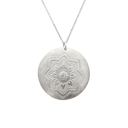 Sterling Silver CZ Mandala Pendant