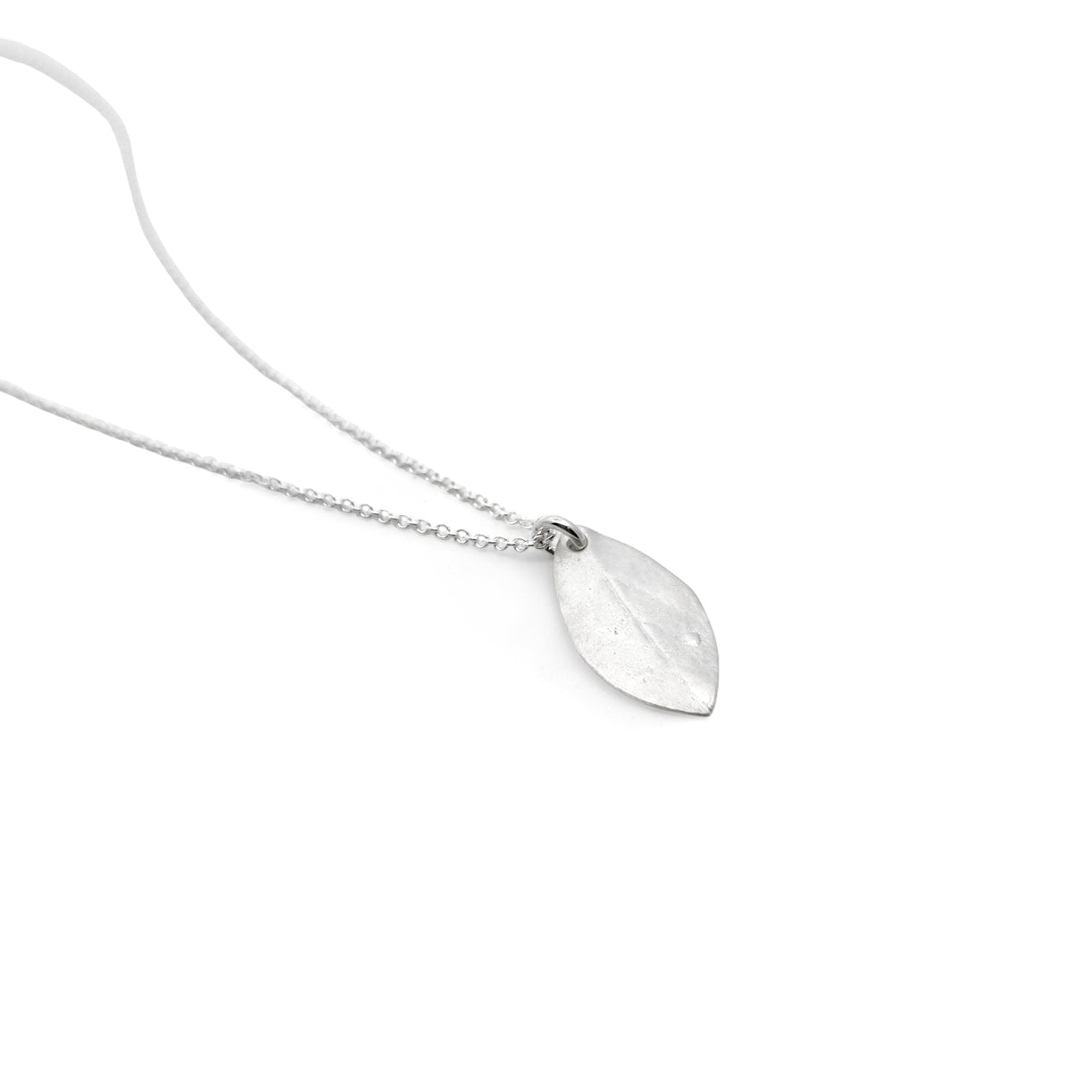 Sterling Silver Small Blueberry Leaf Necklace