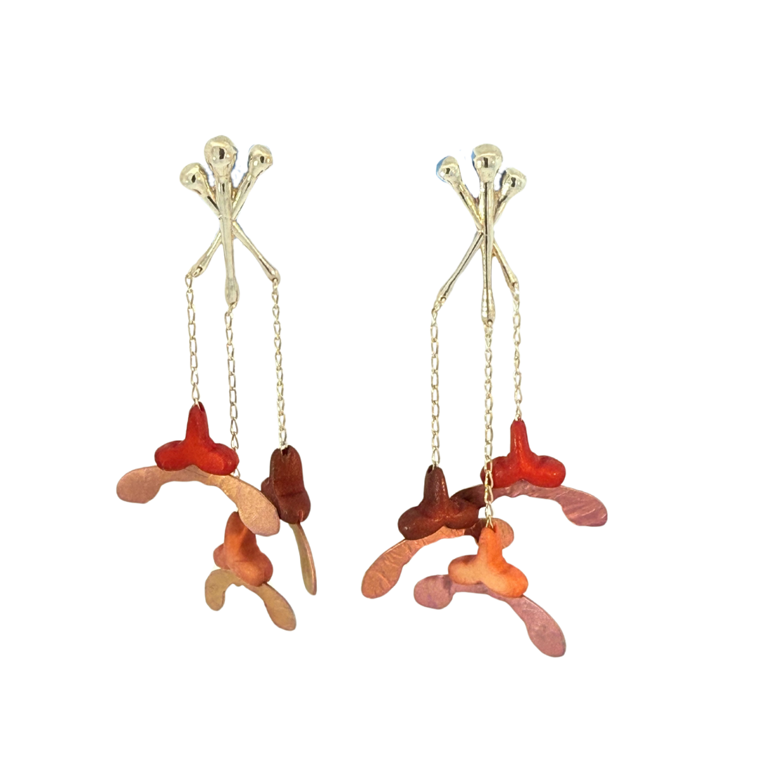 Maple Key Pink Chandelier Earrings