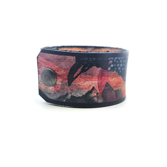 Wide Dali Leather Bracelet