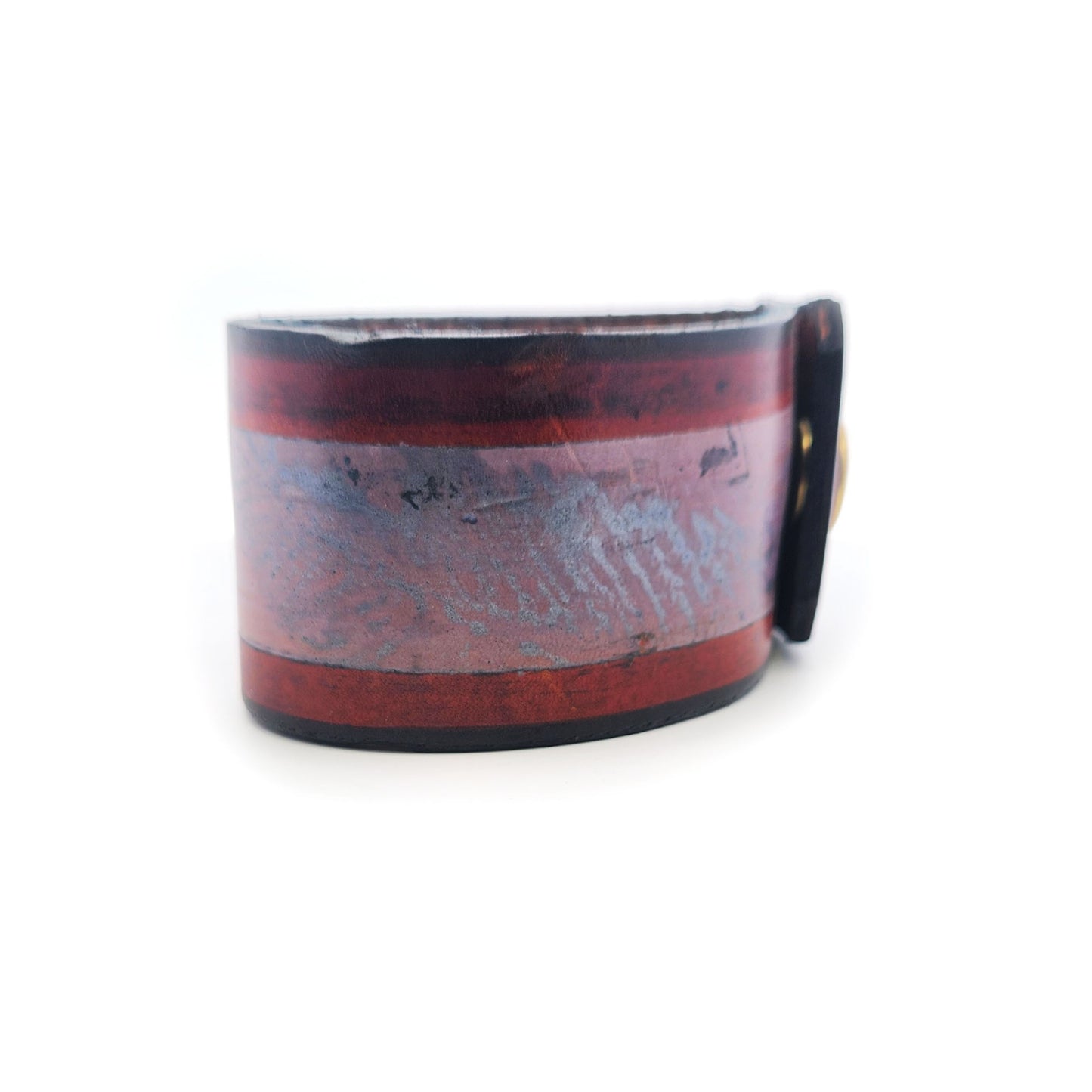 Wide Stripes Leather Bracelet