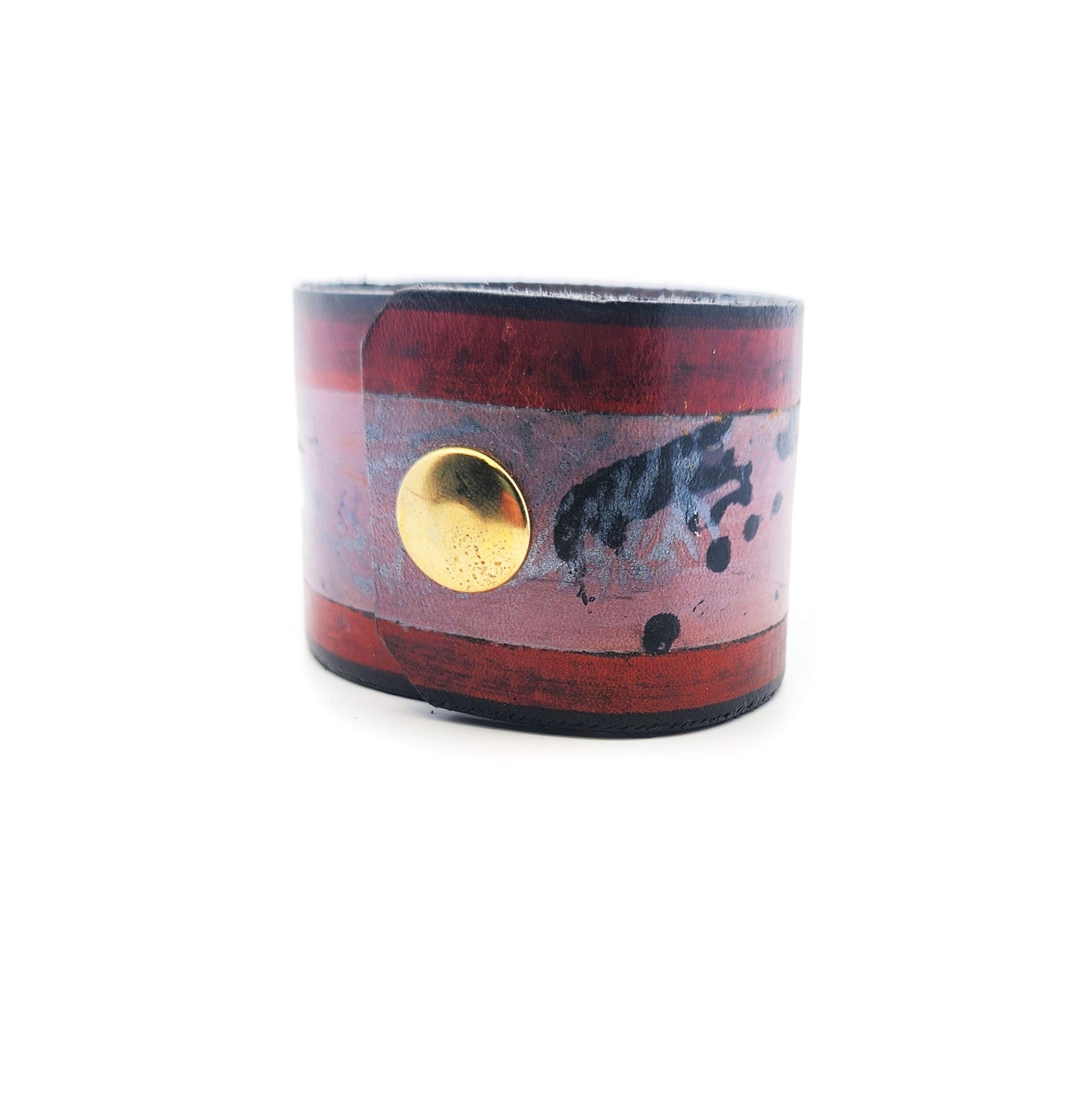 Wide Stripes Leather Bracelet