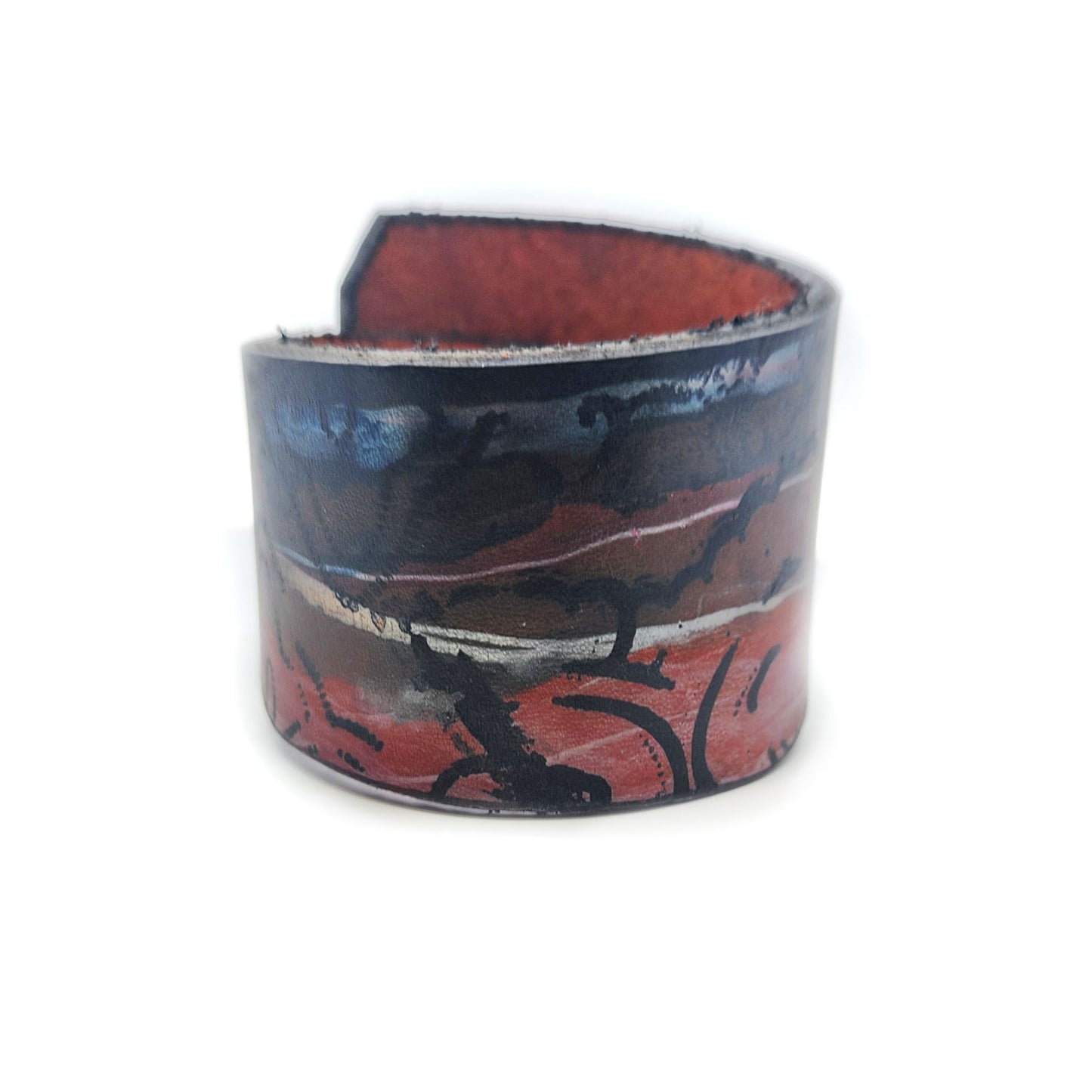 Wide Asymmetric Leather Bracelet