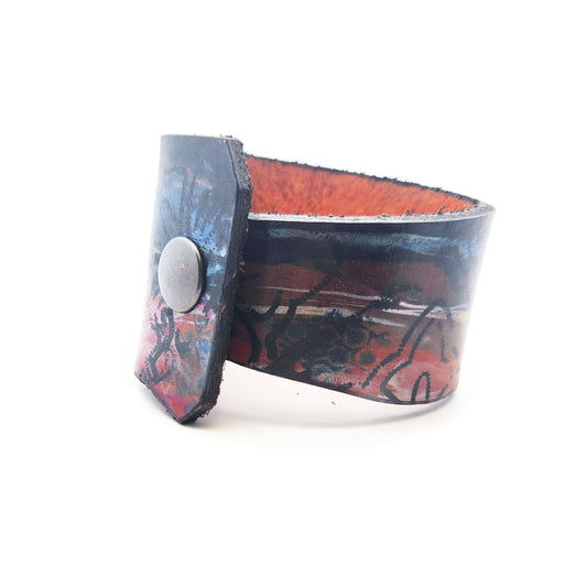 Wide Asymmetric Leather Bracelet
