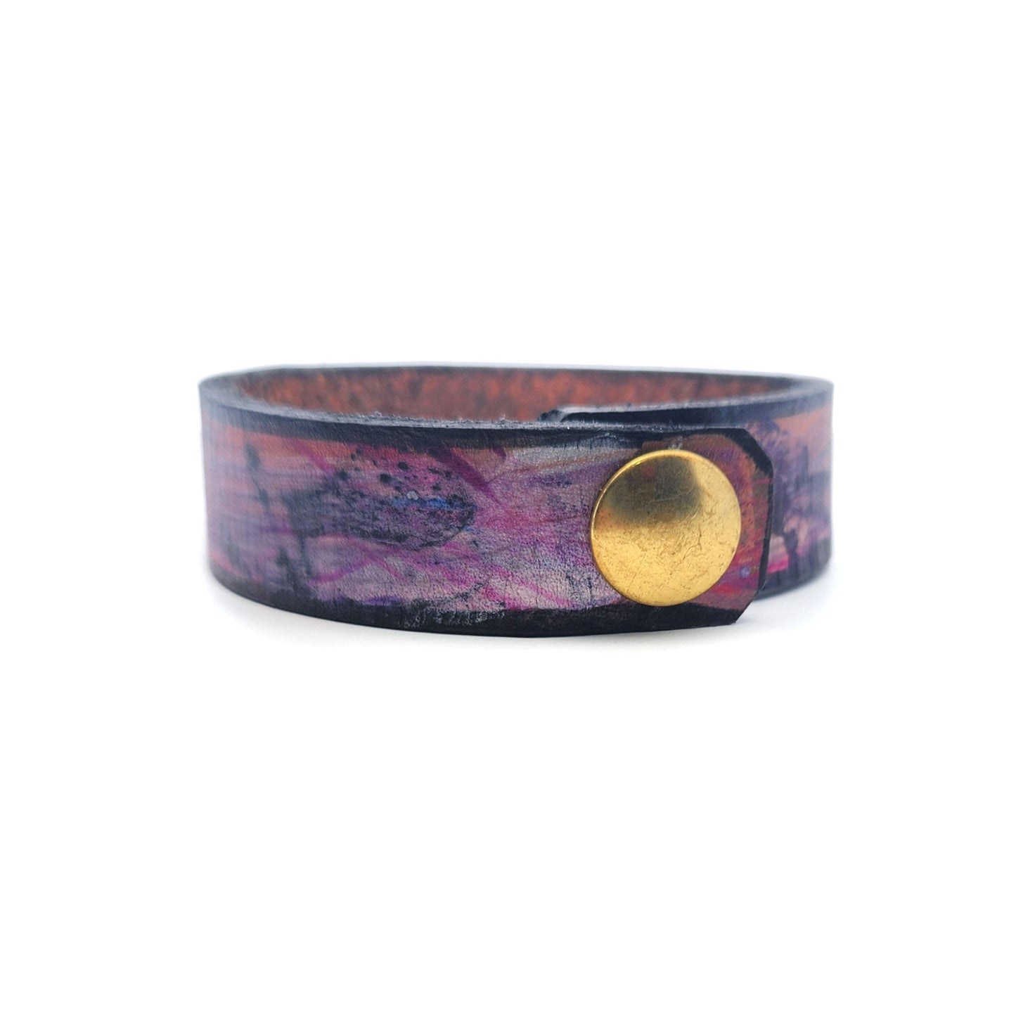 Medium Purple Leather Bracelet
