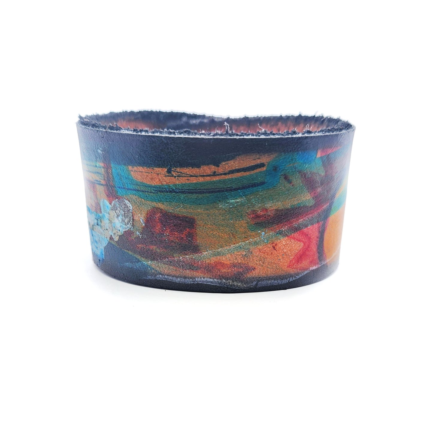 Wide Sunset Leather Bracelet