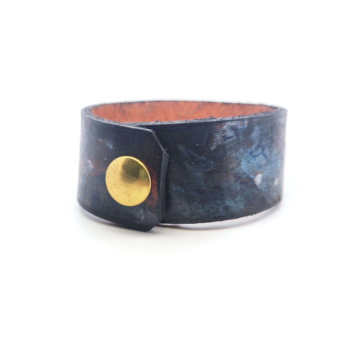 Wide Monet Leather Bracelet