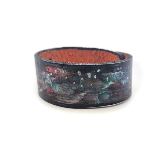 Wide Monet Leather Bracelet