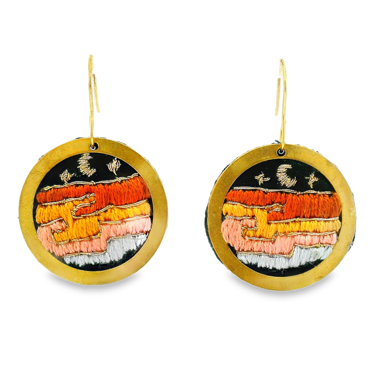 Hand Embroidered Desert Earring