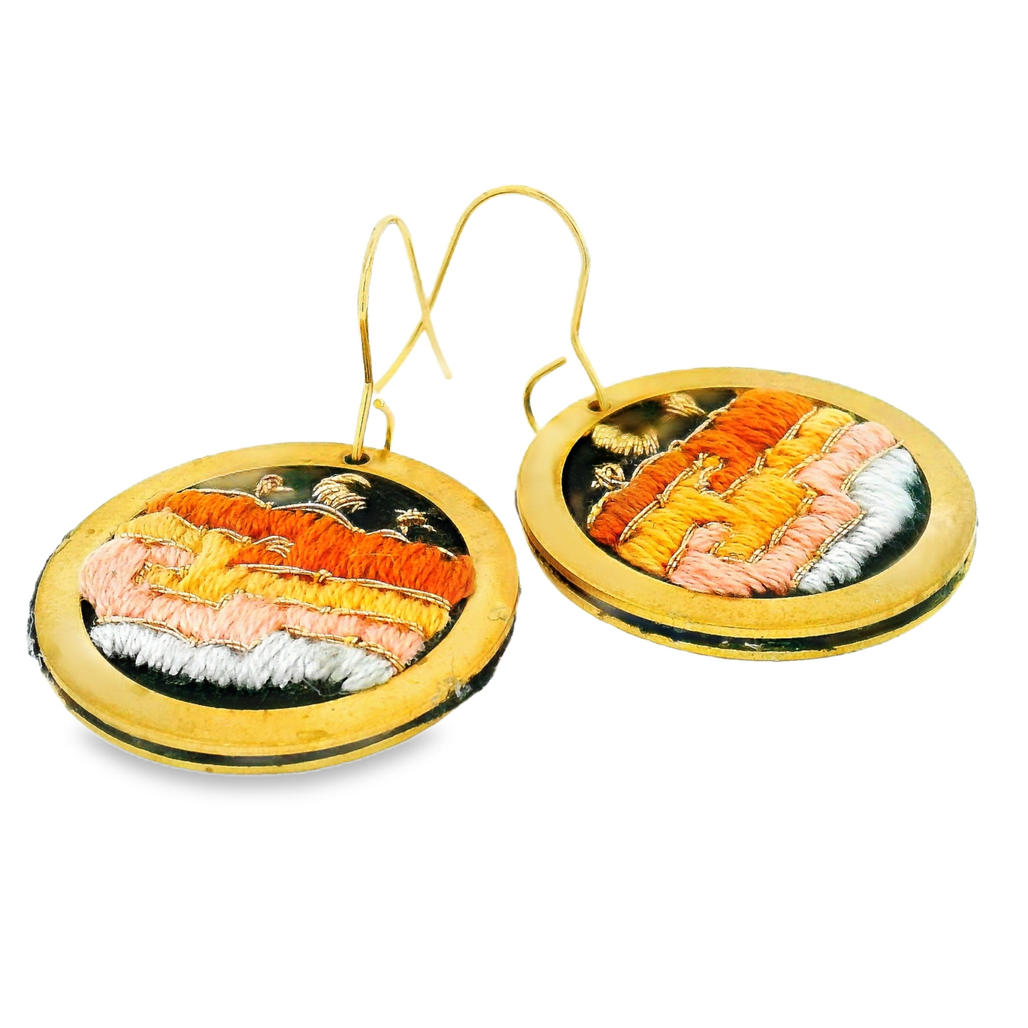 Hand Embroidered Desert Earring