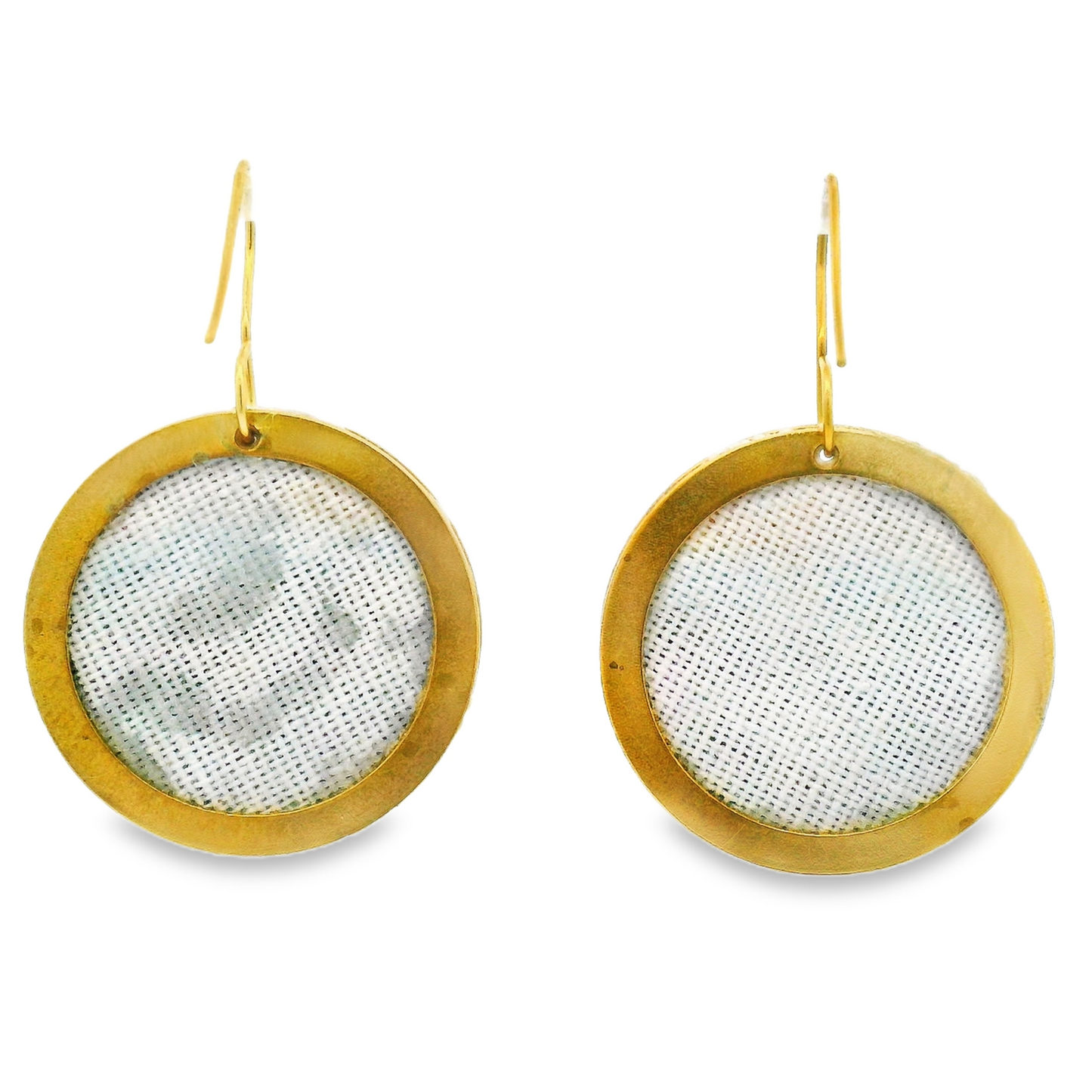 Hand Embroidered Sun Field Earring