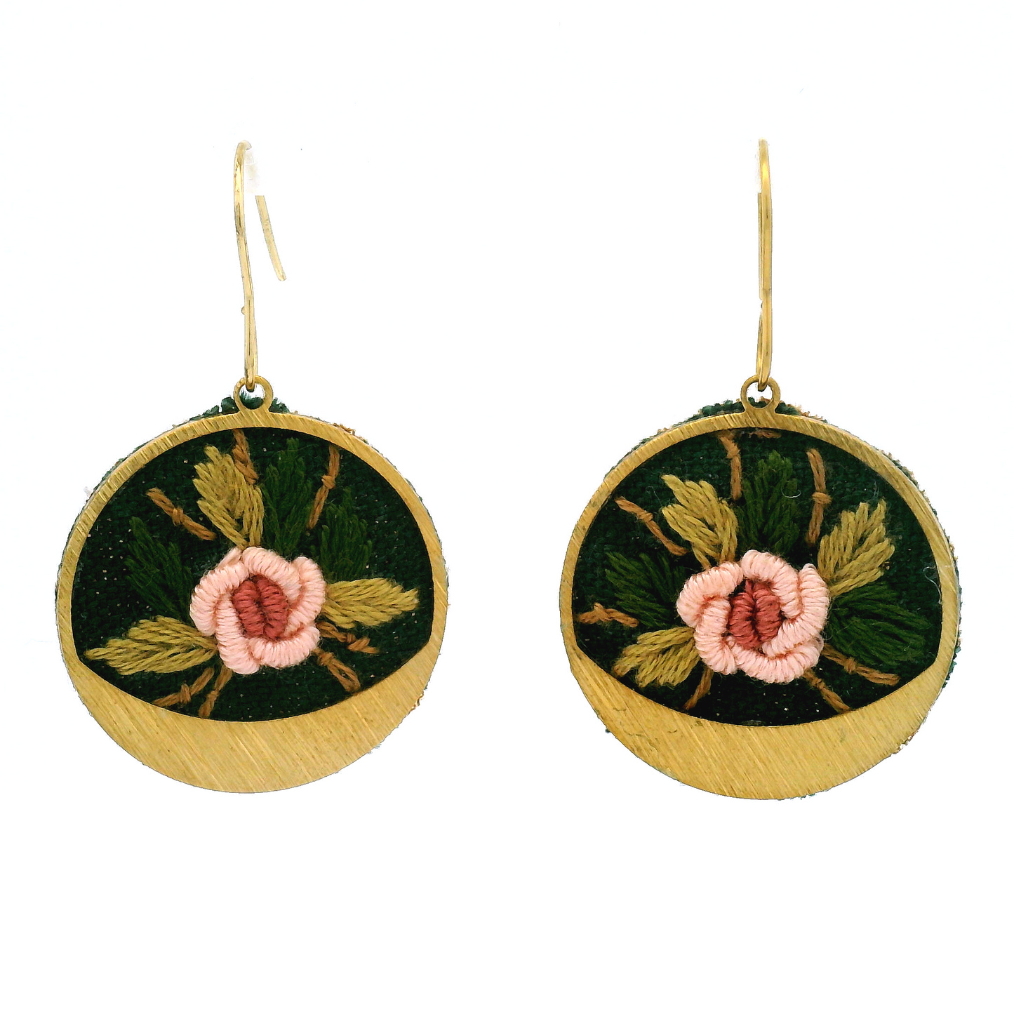 Small Pink Rose Earrings