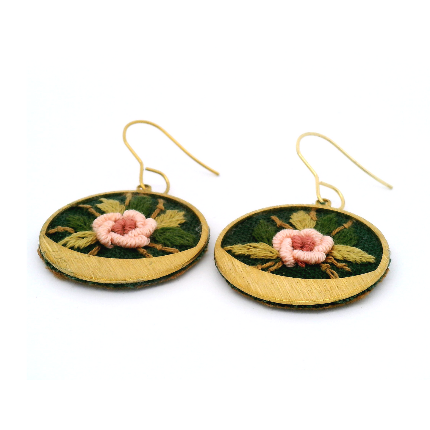 Small Pink Rose Earrings