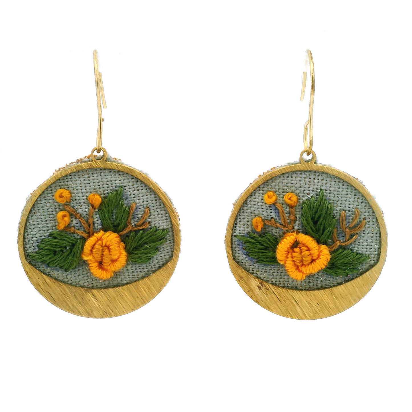 Small Yellow Rose Earrings