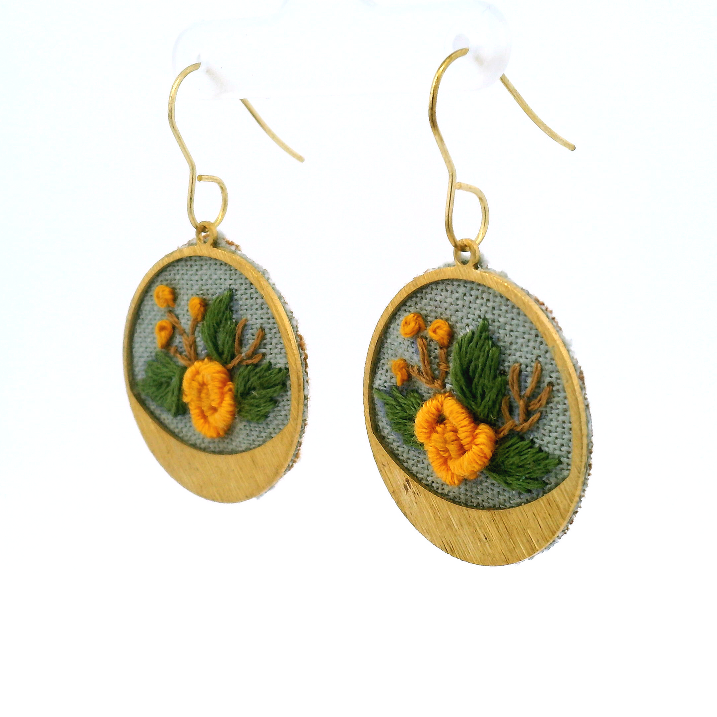 Small Yellow Rose Earrings