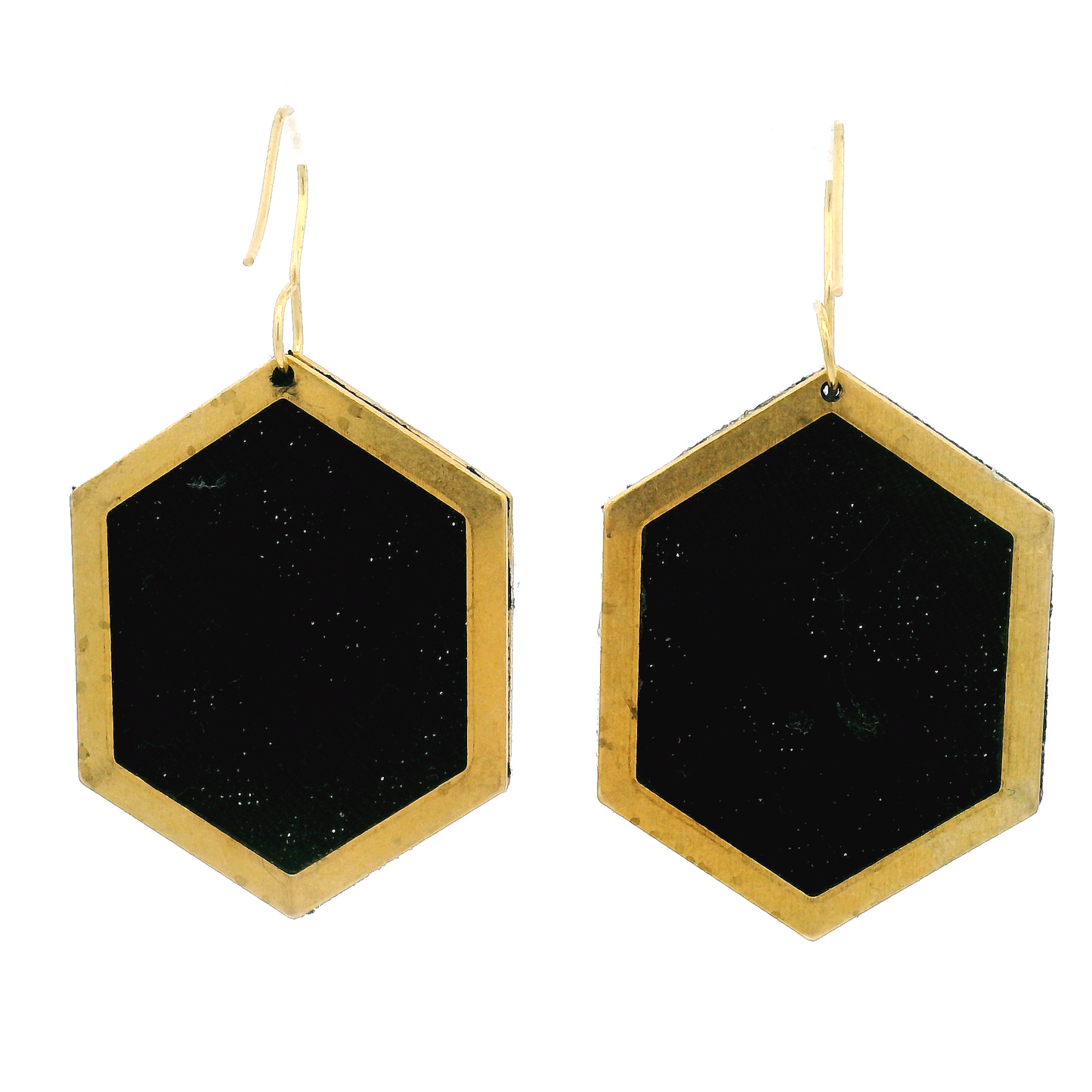 Hexagon Sunflower Earrings