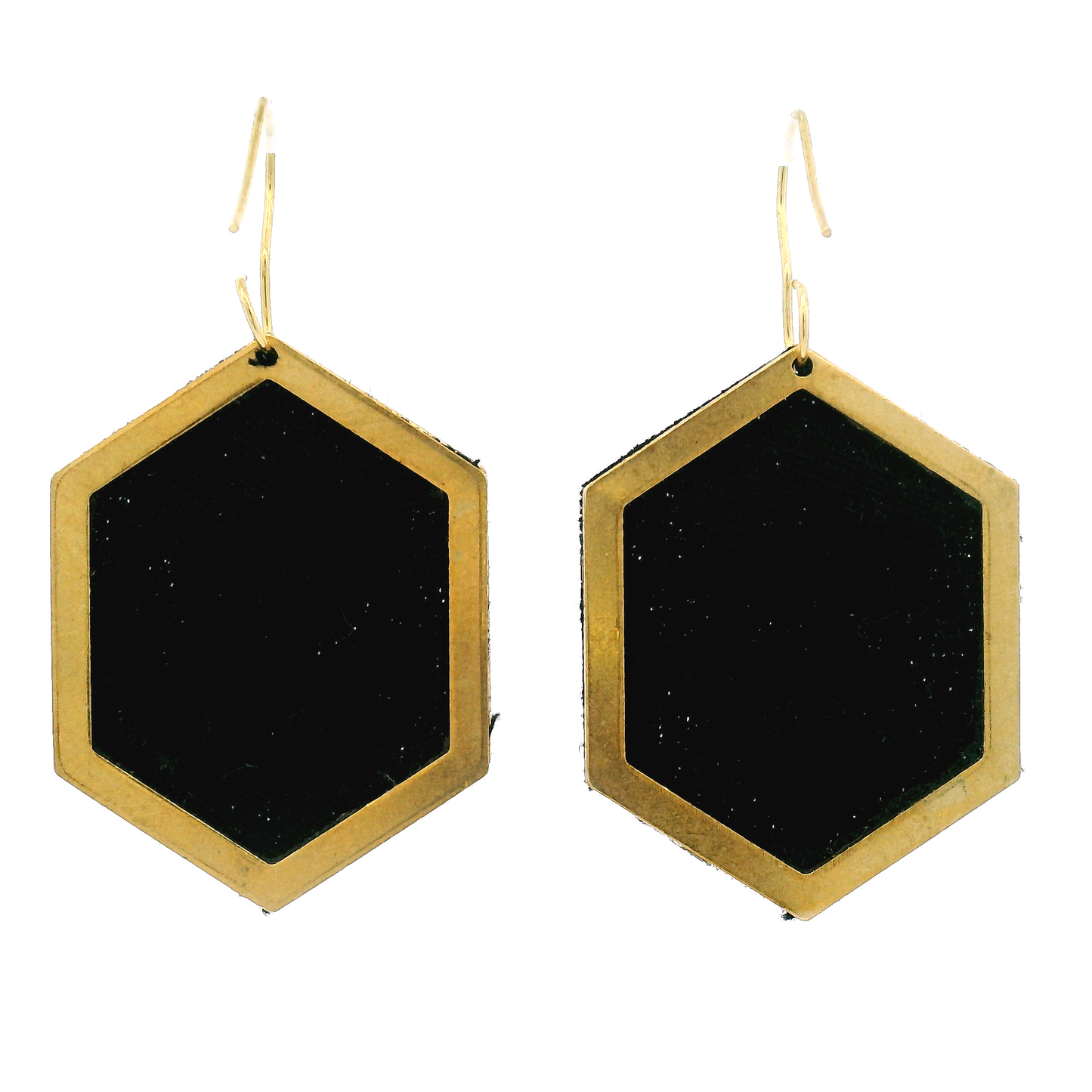 Hexagon Pansy Earrings