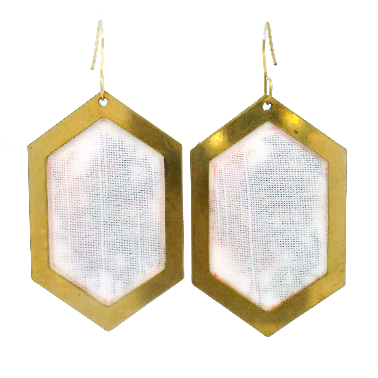 Large Hexagon Mushroom Earrings