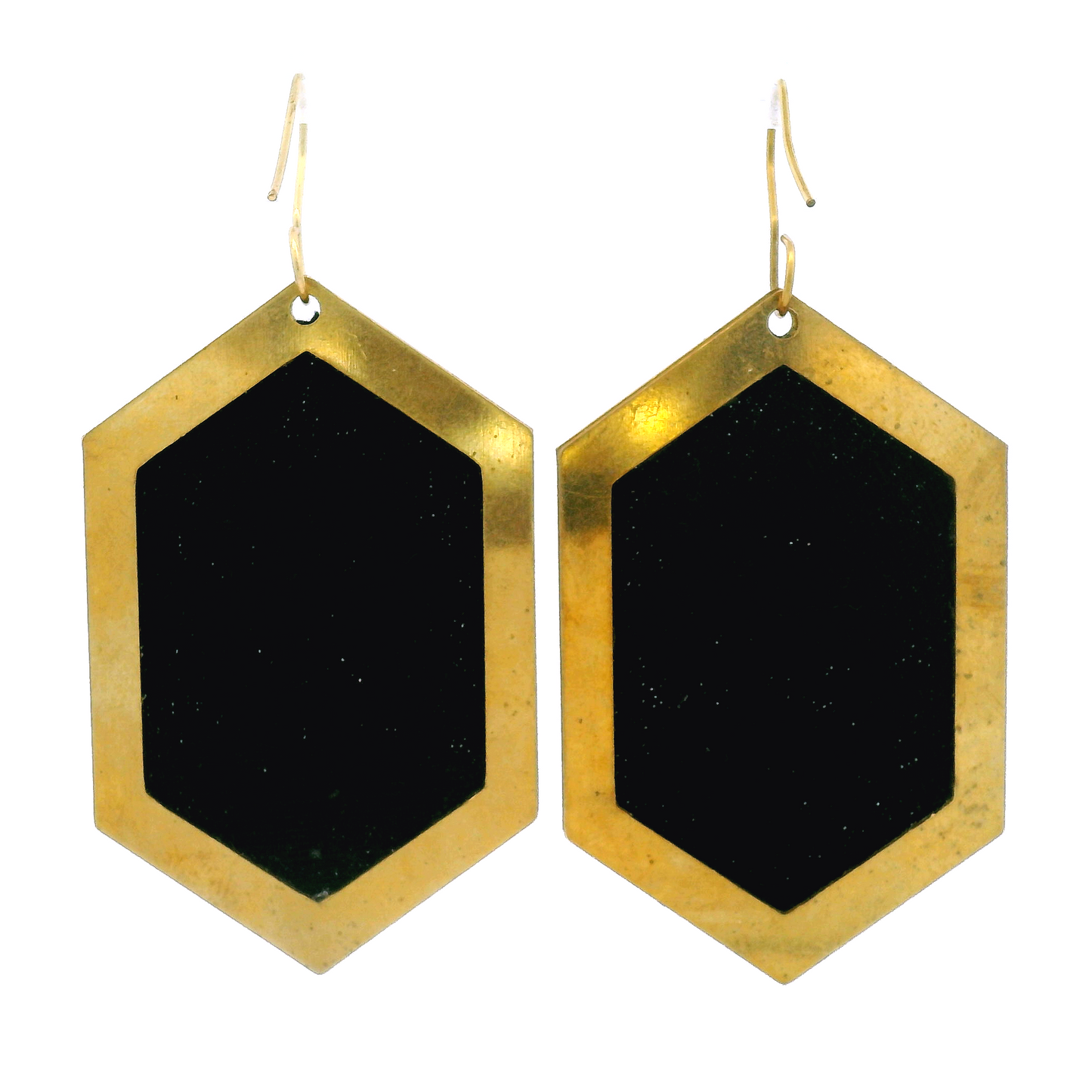 Large Hexagon Citrus Earrings