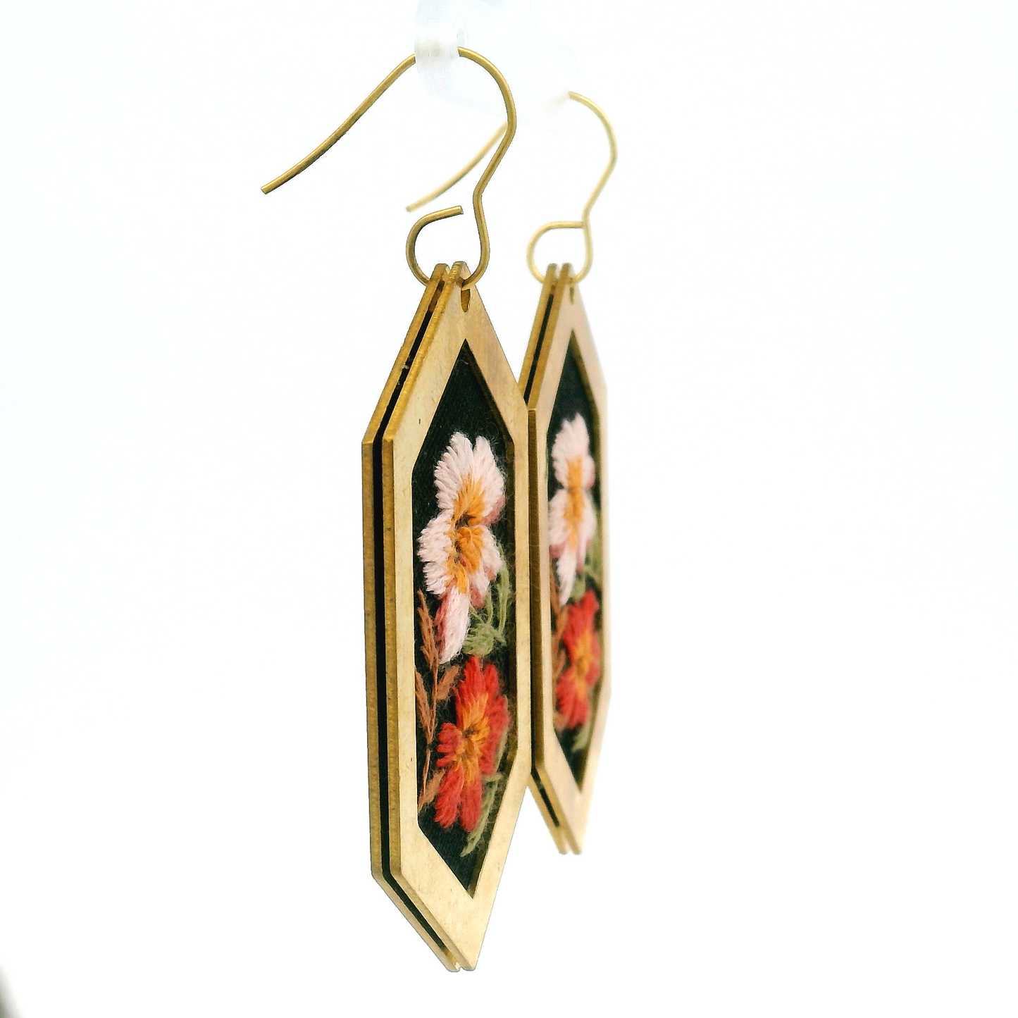 Large Hexagon Citrus Earrings