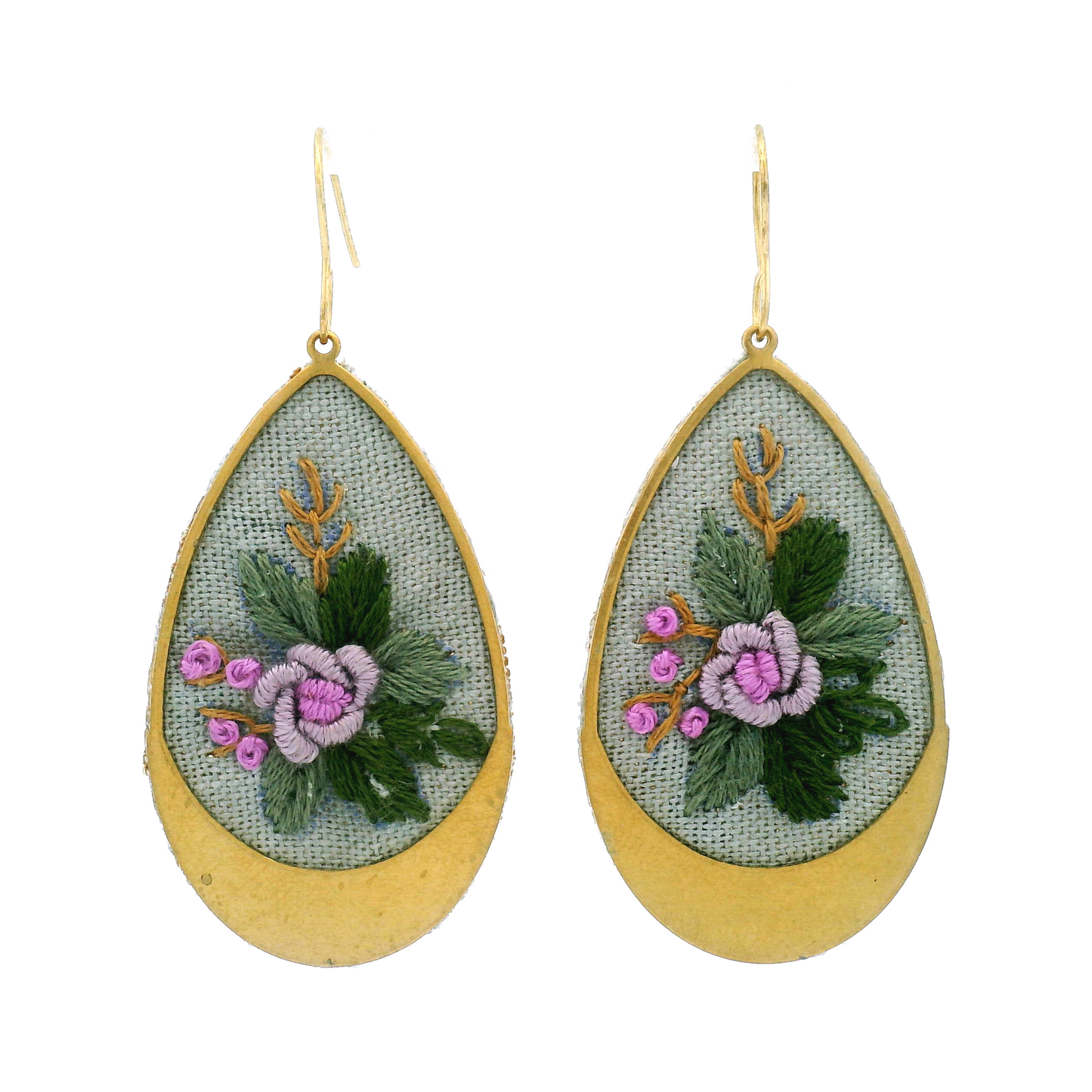 Large Teardrop Rose Earrings