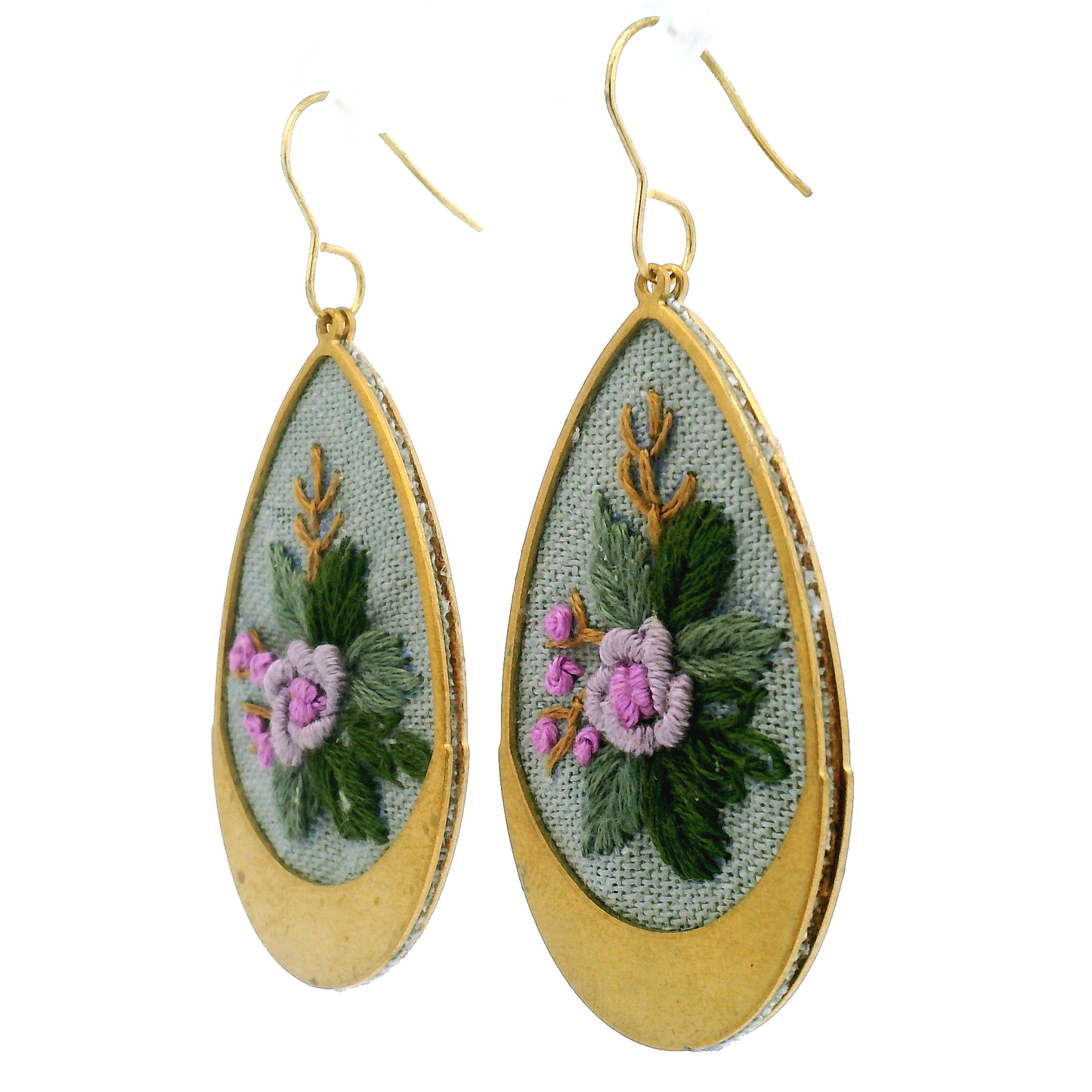 Large Teardrop Rose Earrings
