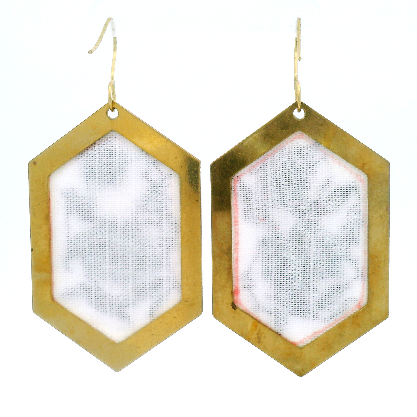 Large Hexagon Flower Earrings