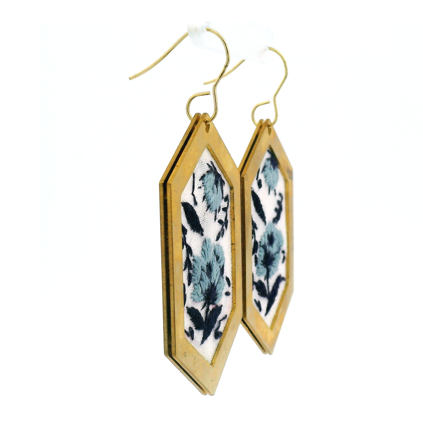 Large Hexagon Flower Earrings
