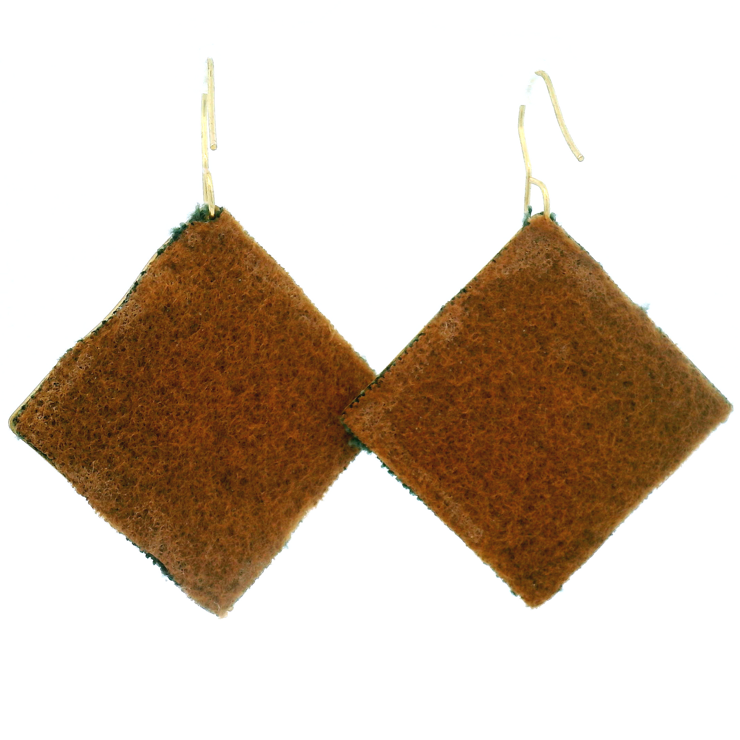 Large Square Pink Rose Earrings