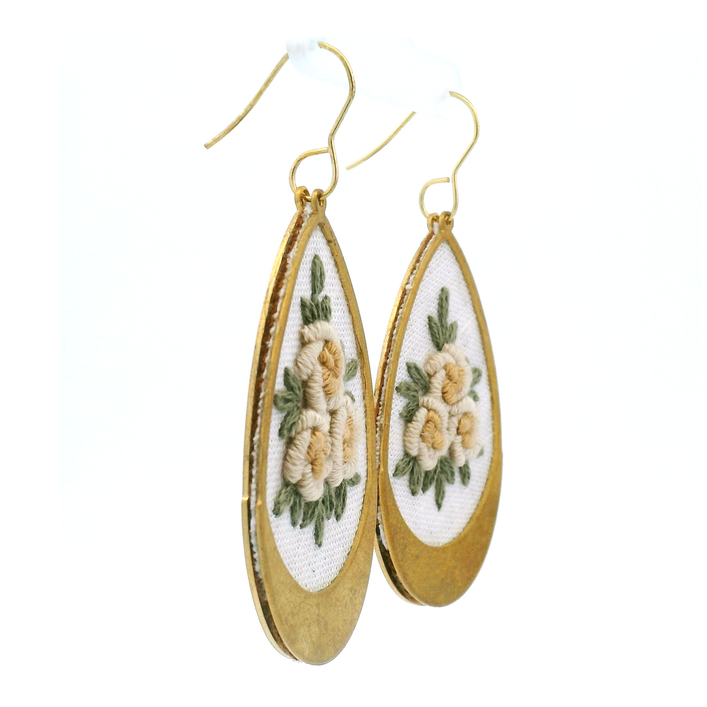 Teardrop White Rose Earrings
