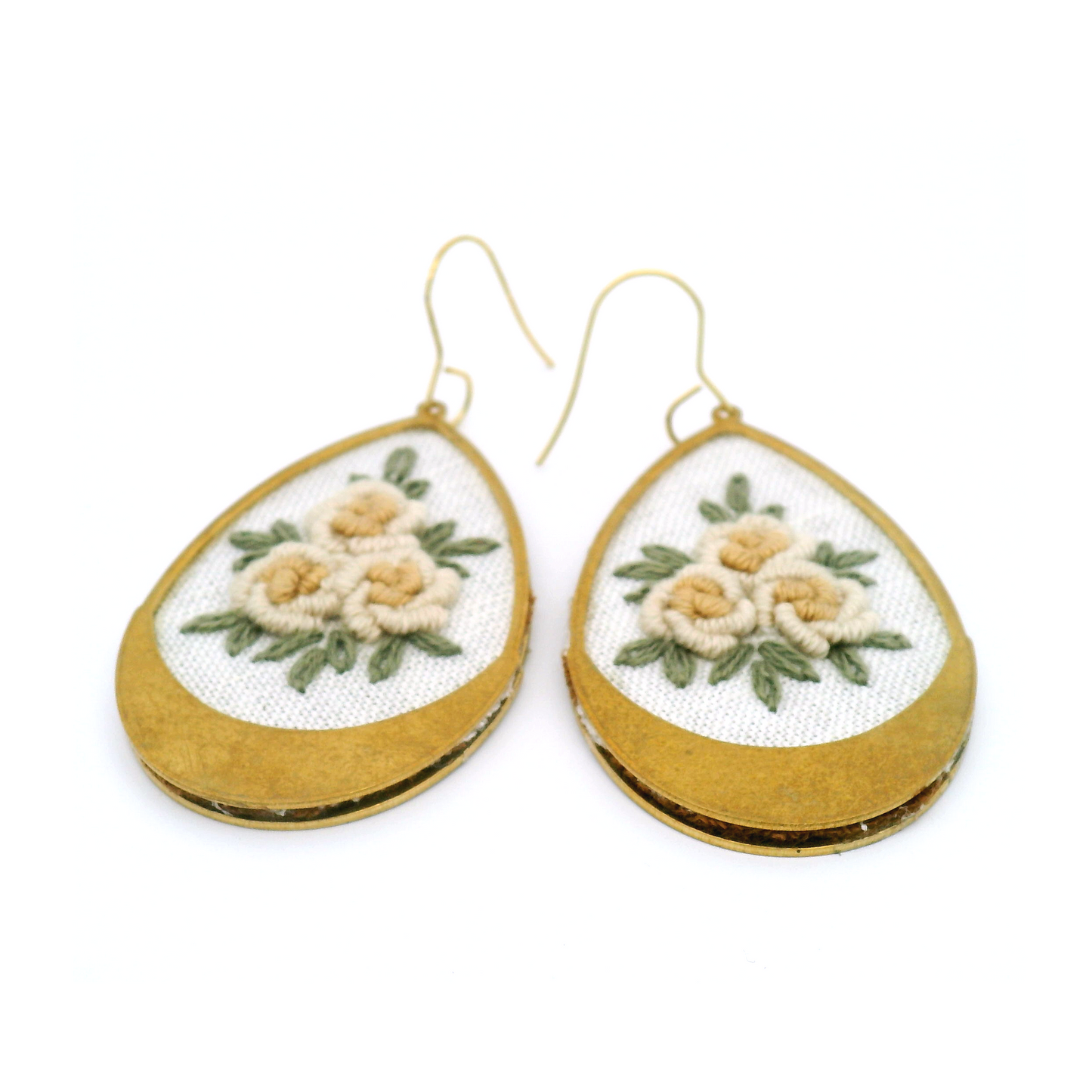 Teardrop White Rose Earrings