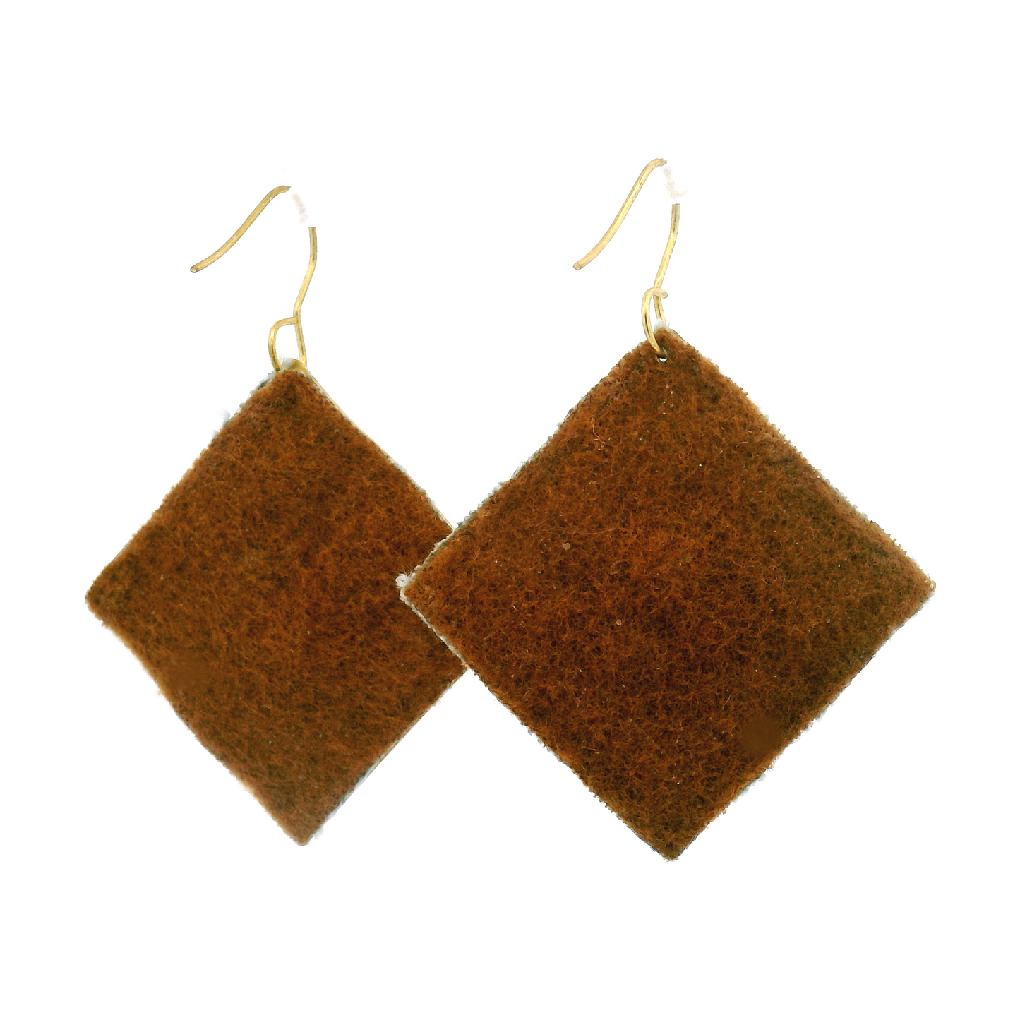 Square Pink Rose Earrings