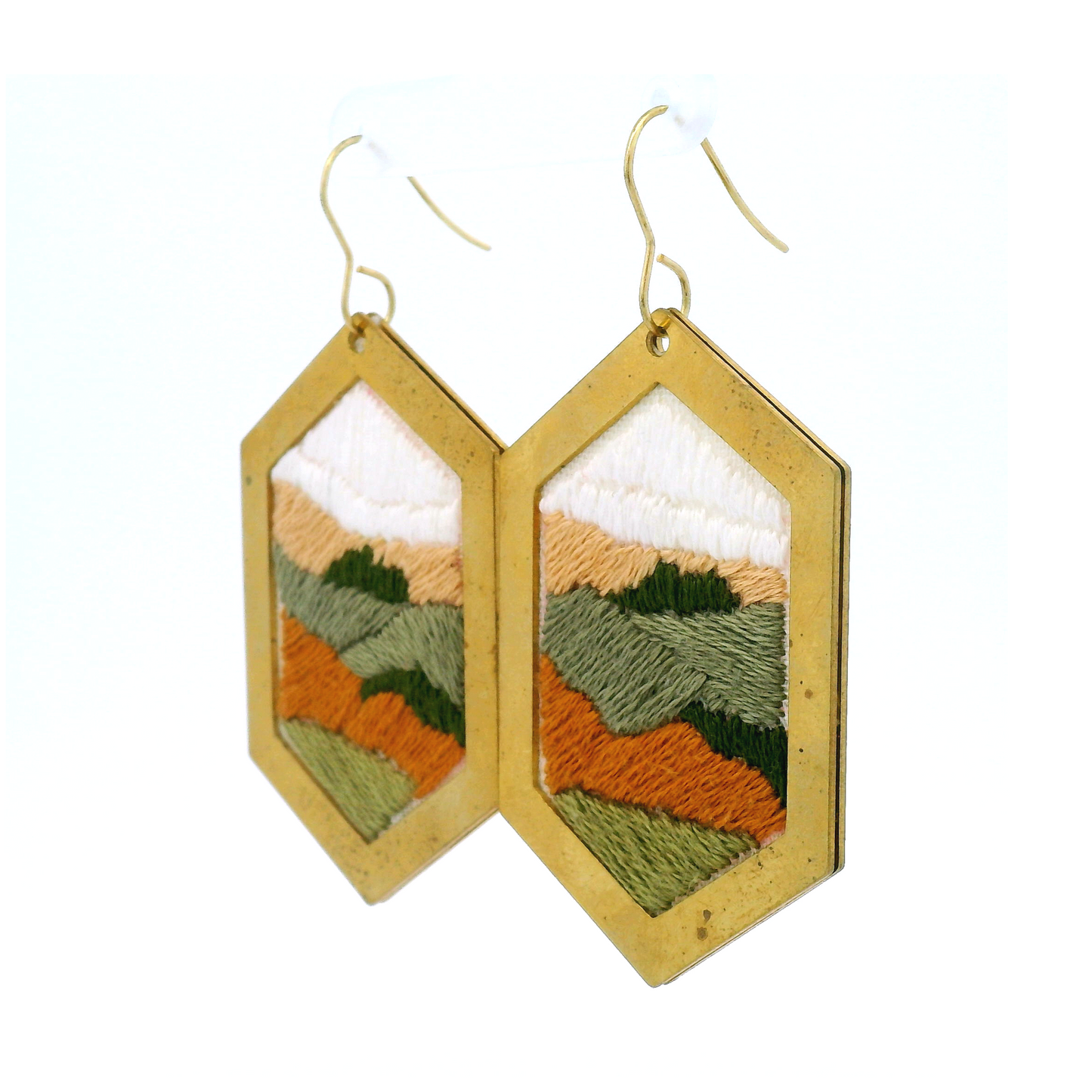 Hexagon Fall Landscape Earrings