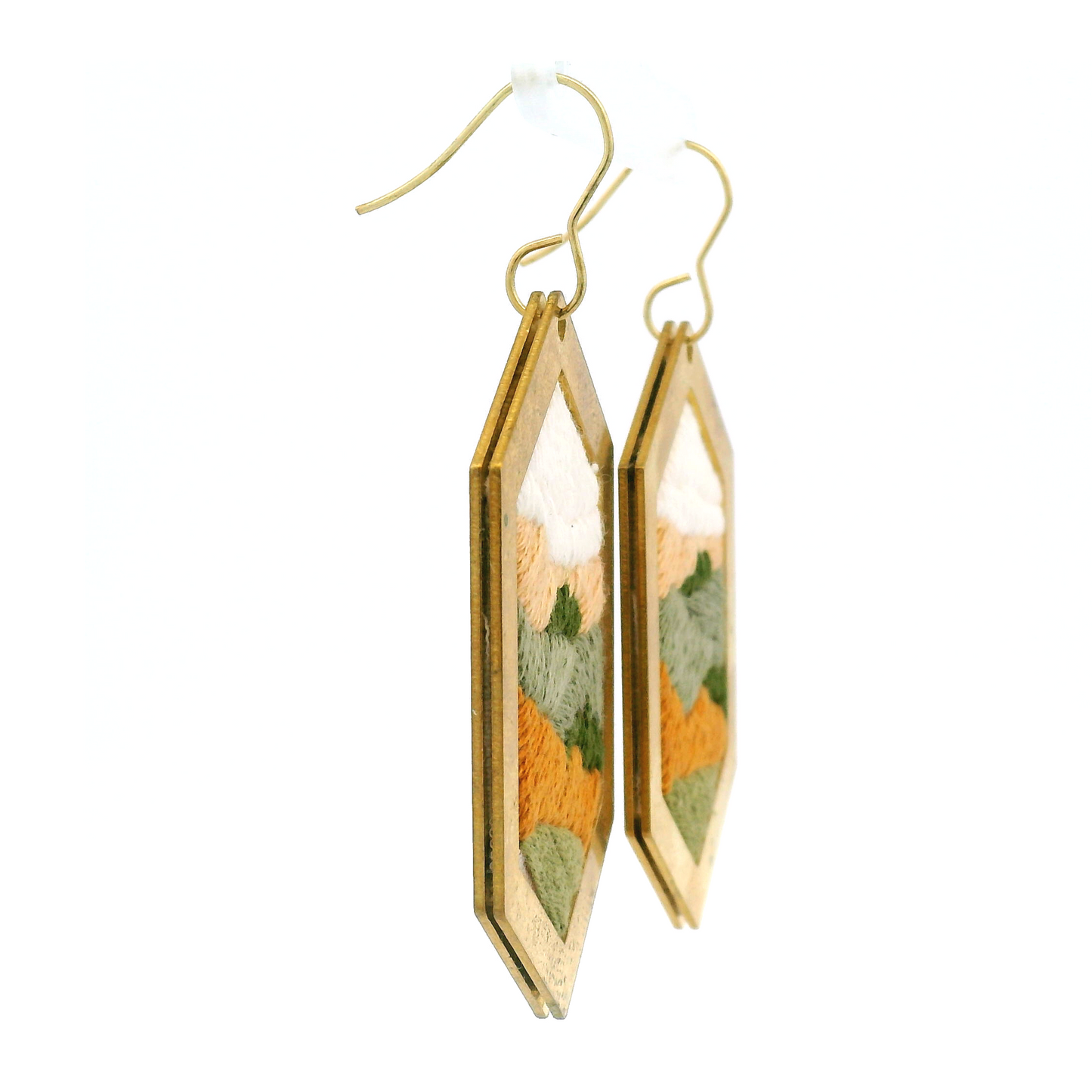 Hexagon Fall Landscape Earrings