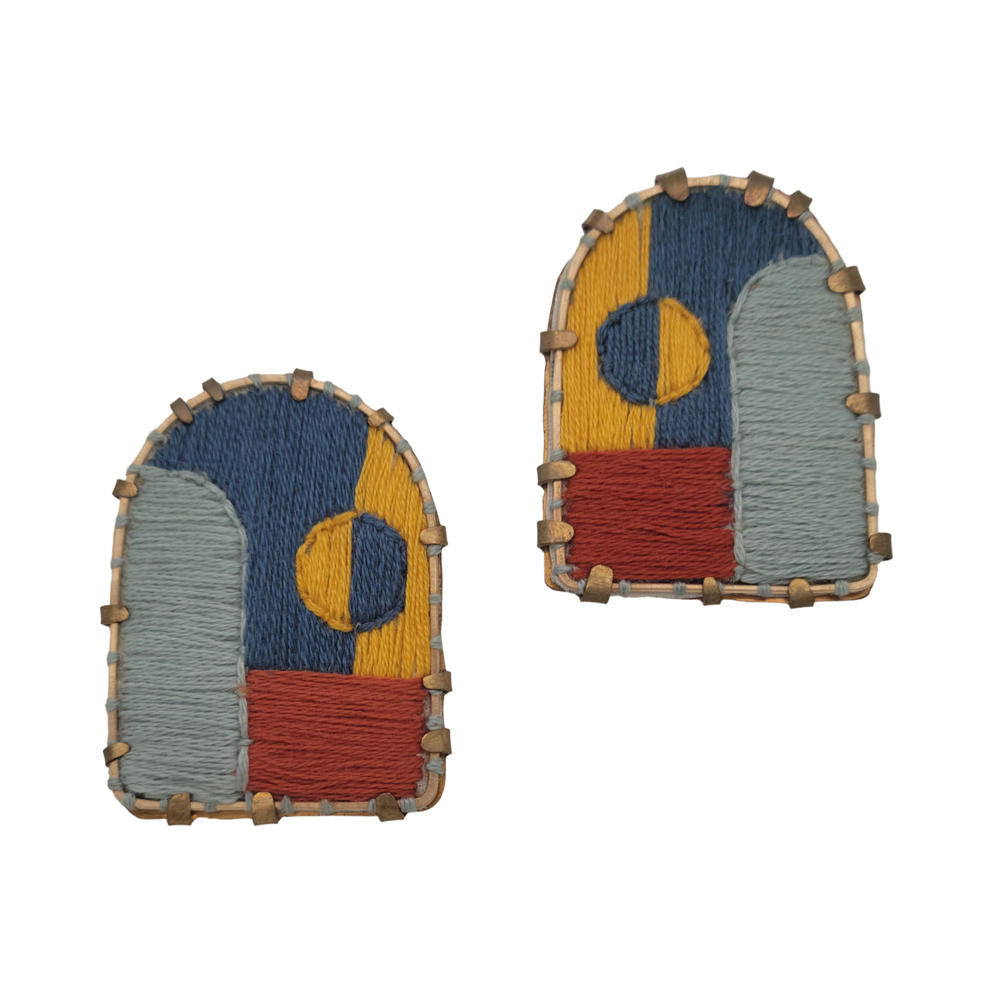 Sky - Textile Fabric Arch Earrings