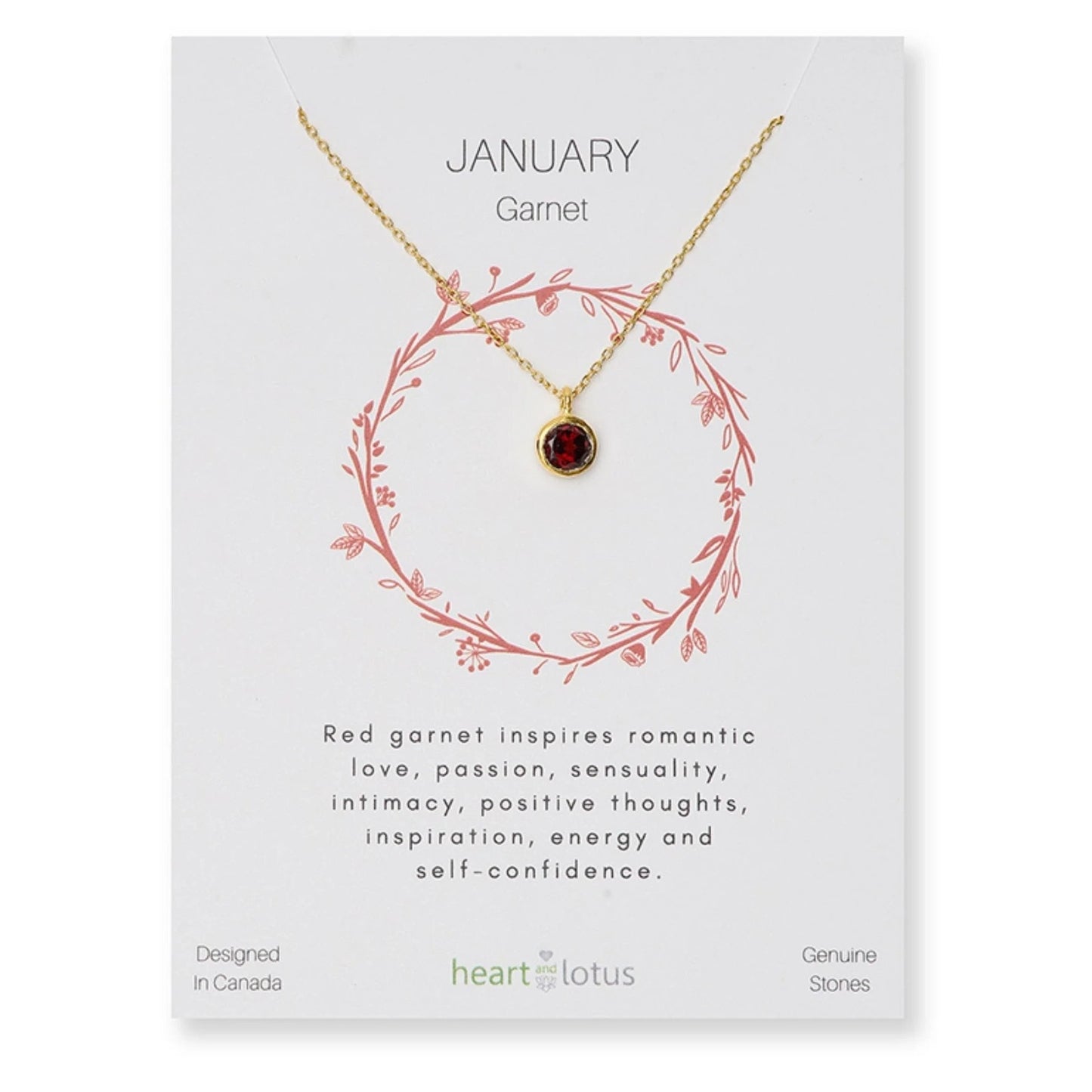 Garnet January Birthstone Necklace